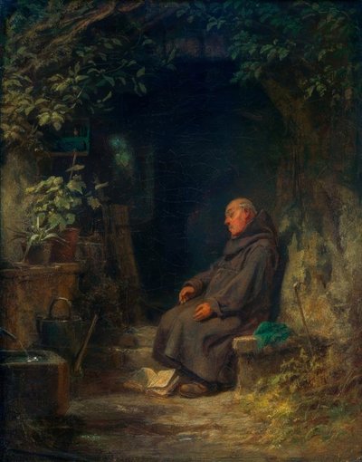 古い仙人を眠っています。 作： Carl Spitzweg