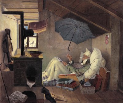 貧しい詩人、1839 作： Carl Spitzweg