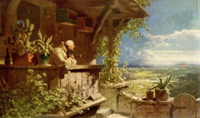 不審な煙 作： Carl Spitzweg