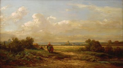 ハイカーのいる広い風景 作： Carl Spitzweg