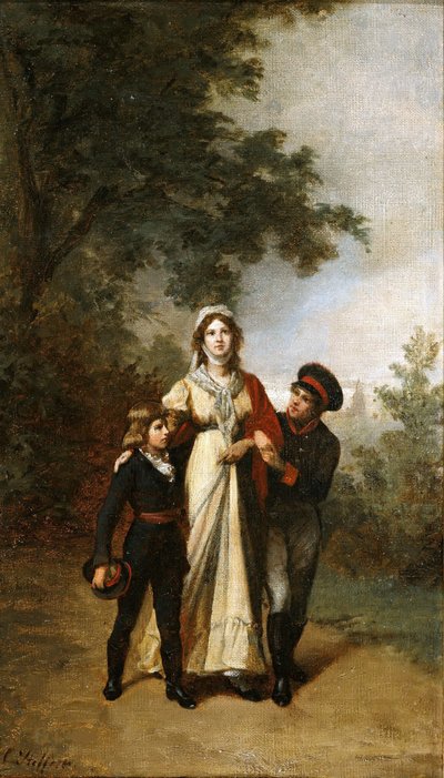 1886 年頃、ルイーゼンワール公園でのルイーゼ女王と息子たち。 作： Carl Steffeck