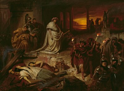 ローマの廃墟のネロ 作： Carl Theodor von Piloty