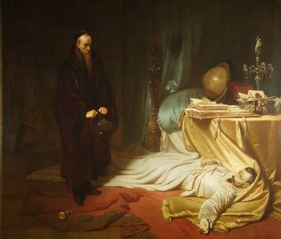 ウォレンシュタインの死体でのセニ、1855 作： Carl Theodor von Piloty
