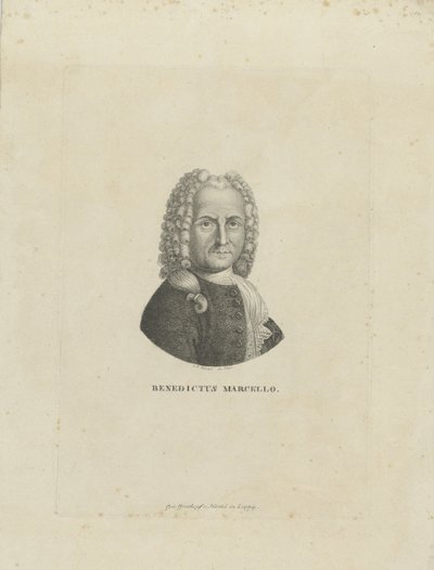 作曲家ベネデット・マルチェロ1686-1739の肖像、c。 1795年。 作： Carl Traugott Riedel