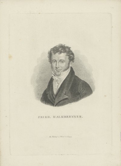 作曲家フリードリヒカルクブレナー1785〜1849年、1821年の肖像。 作： Carl Traugott Riedel