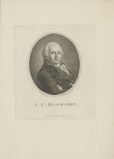 作曲家ヨハン・フリードリッヒ・ライヒャルトの肖像 1752-1814 , 1814. 作： Carl Traugott Riedel