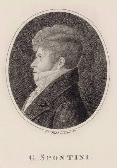 指揮者で作曲家のガスパーレ・スポンティーニの肖像 1774-1851, 1813. 作： Carl Traugott Riedel