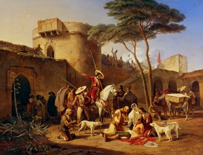 砦にいるスペインのゲリラ 作： Carl Wilhelm Freiherr von Heideck