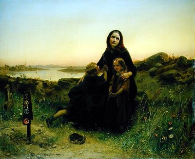 喪の未亡人、1852 作： Carl Wilhelm Huebner