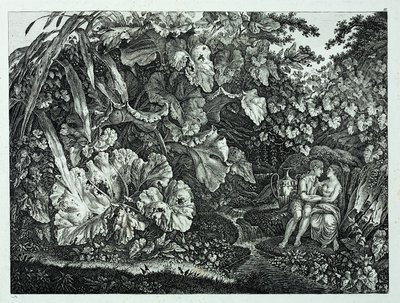 ドイツ語：植物とハーブに囲まれた洞窟の恋人たち 植物とハーブに囲まれた洞窟の恋人たち 作： Carl Wilhelm Kolbe