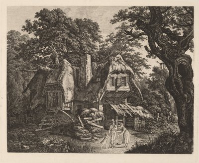 わらぶき小屋 風景図 作： Carl Wilhelm Kolbe