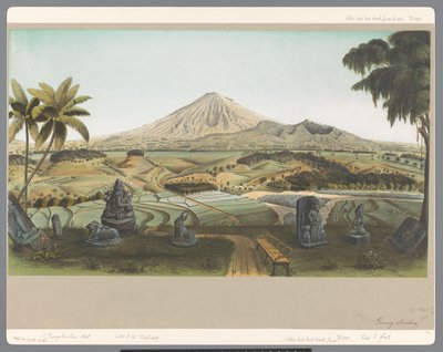 ジャワ島のスンビン山の眺め 作： Carl Wilhelm Mieling (possibly)