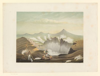 西ジャワのグントゥール火山 Gunong Guntur (オブジェクトのタイトル) Atlas to work Java (オブジェクトに関するシリーズ タイトル) Java の作品に属する 11 の絵のように美しい景色を含むプレートのアトラス、その外観、植生、および内部構造 (シリーズ t 作： Carl Wilhelm Mieling (possibly)