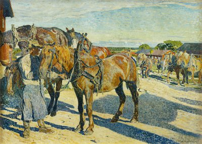 厩舎で; Paストールバッケン 作： Carl Wilhelm Wilhelmson