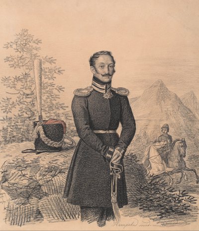 Fyodor Alexandrovich Bekovich-Cherkassky 1791-1833、1822の肖像。 作： Carl von Hampeln