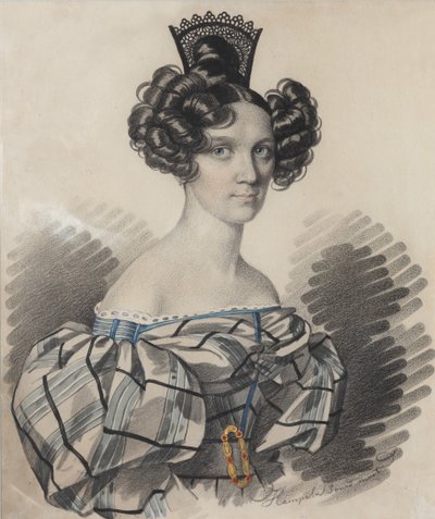 オルガ・ニコラエヴナ・タリージナの肖像画、ズボヴァ1803-1882、1830年代初頭。 作： Carl von Hampeln