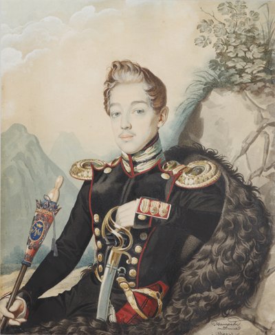 ヴァシーリー・ペトロヴィッチ・ミルユコフ1814-1872、1839の肖像。 作： Carl von Hampeln