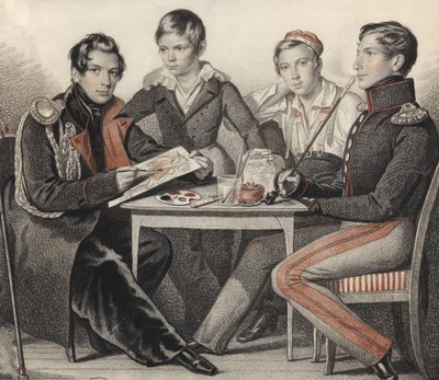 兄弟コノヴニツィンの肖像、1825年。 作： Carl von Hampeln