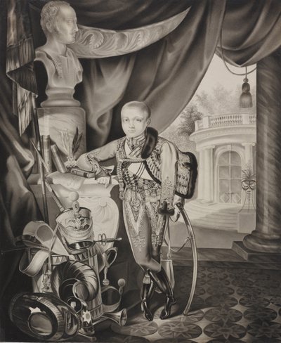 皇太子アレクサンドルニコラエビッチ1818〜1881年、1827年の肖像画。 作： Carl von Hampeln