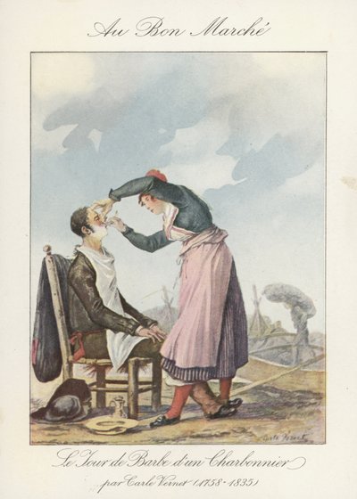 炭鉱夫のバルドの日（カラーリトグラフ 作： Carle (after) Vernet