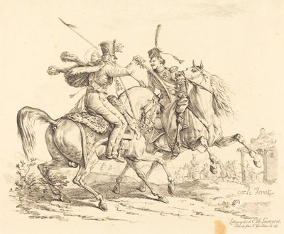 コサックを攻撃するユサード 作： Carle Vernet