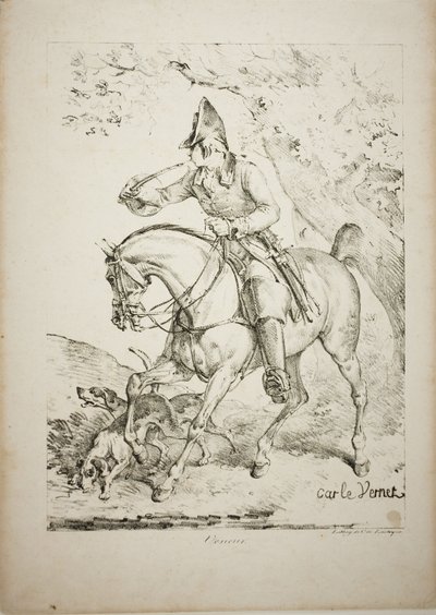 ホルンを鳴らすマウントハンツマン 作： Carle Vernet