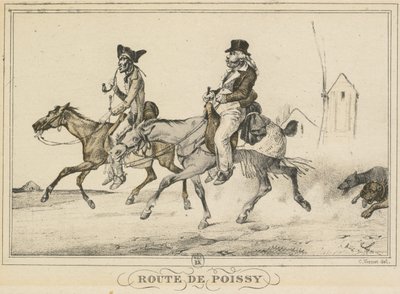 日常の風景、道と小道: Road to Poissy 作： Carle Vernet