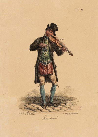 レ・クリス・ド・パリ」のストリート歌手 作： Carle Vernet