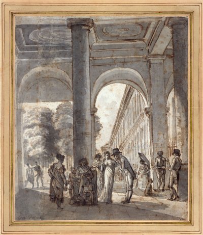 1810年の王宮（紙にインク） 作： Carle Vernet