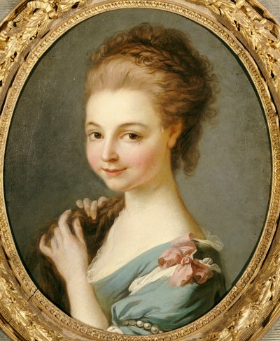 ピンクのリボンと青いドレスの少女 作： Carle van Loo