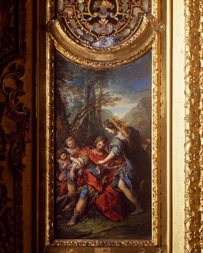 リナルドを鎖で縛るアルミーダ、カルル・ファン・ロー（1705-1765）作、王宮（パラッツォ・レアーレ）、トリノ、イタリア 作： Carle van Loo