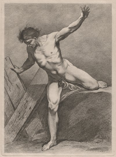 腕を広げて登る男 作： Carle van Loo