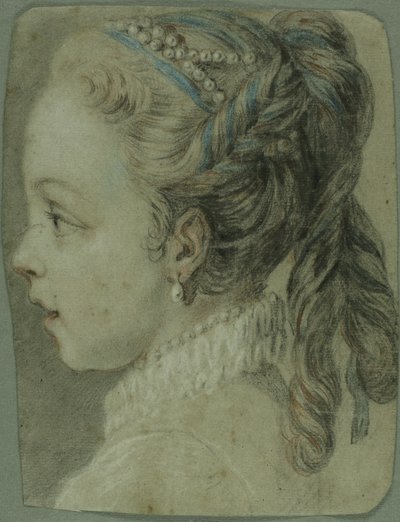 習作：左向きの少女の頭部 作： Carle van Loo