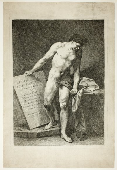 タイトルページ、『Six Figures Académiques（6人のアカデミック・フィギュア）』より 作： Carle van Loo