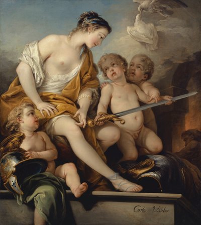 火星の腕を持つ金星とキューピッド、1743年頃 作： Carle van Loo