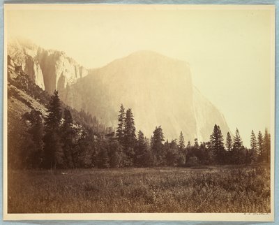 エル キャピタン、ヨセミテ 作： Carleton E. Watkins