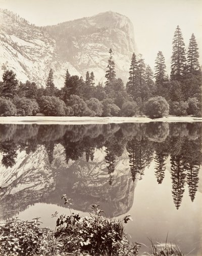 ミラー湖、ヨセミテ、カリフォルニア州。 1872年、約印刷。 1876年。 作： Carleton E. Watkins.