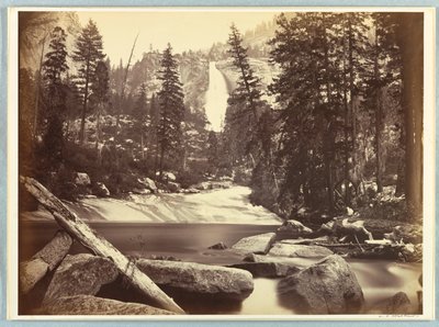 ネバダ滝、ヨセミテ 作： Carleton E. Watkins
