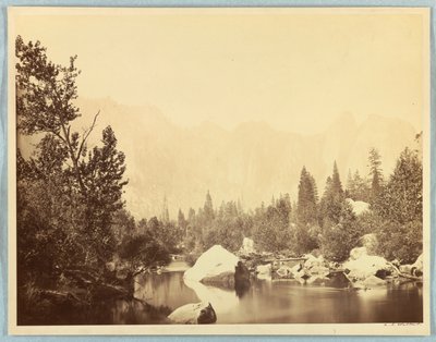 マーセド川、ヨセミテの眺め 作： Carleton E. Watkins