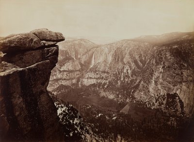 グレイシャーポイントからのヨセミテ滝 作： Carleton E. Watkins