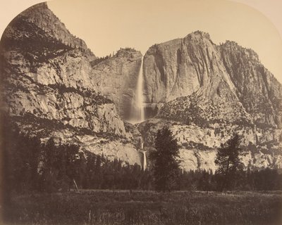 2637フィート。 ヨセミテの滝、正面図、1861 年。 作： Carleton Emmons Watkins