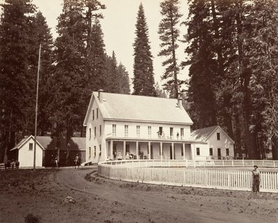 マンモス グローブ ホテル, ca. 1872年、約印刷。 1876年。 作： Carleton Emmons Watkins