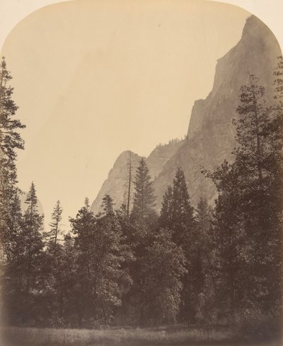 ハーフドームの概要図、4967 フィート、1861 年。 作： Carleton Emmons Watkins