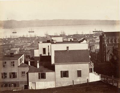 サンフランシスコ、カリフォルニア州とパウエル通り、1864年、印刷された約。 1876年。 作： Carleton Emmons Watkins