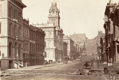 カリフォルニア通りの南側、1864年、印刷された約。 1876年。 作： Carleton Emmons Watkins