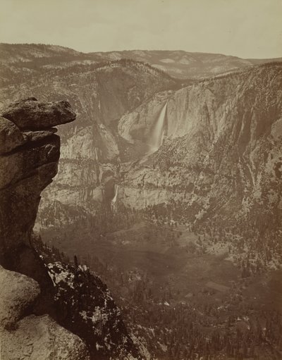 グレイシャー ポイントからのヨセミテ滝、1865 ～ 66 年、約 20 年頃に印刷 1875年。 作： Carleton Emmons Watkins