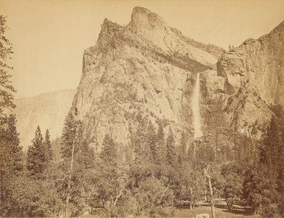 [ブライダル・ベール、高さ900フィート] 作： Carleton Watkins
