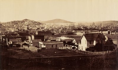 [1860年、リンコンヒルから見たシティ・フロント］ 作： Carleton Watkins