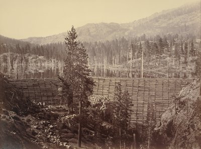 ネバダ郡ダムと湖、ニアビュー 作： Carleton Watkins