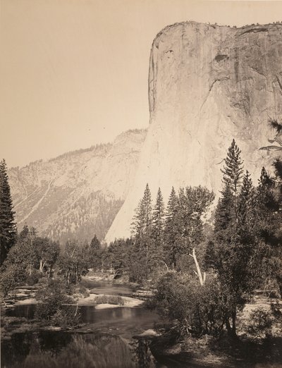 エル・キャピタン（3600フィート） ヨセミテ 作： Carleton Watkins